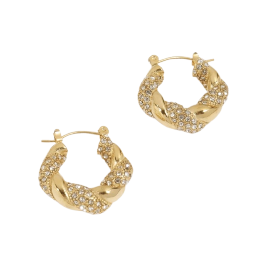 Chunky twisted 18k Gold plated earrings