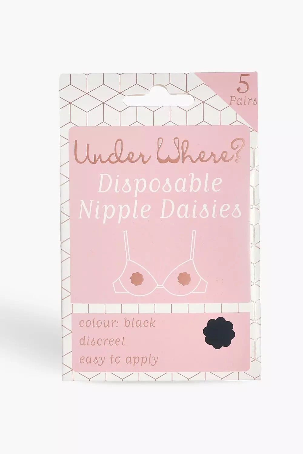 Under where, nipple daisy covers -  Black ( 5 pairs )